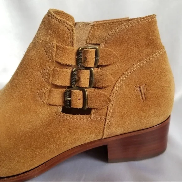 EUC Frye Womens Ray Bootie Ankle Boot Tan Suede Women’s Size 8 M - Picture 2 of 8